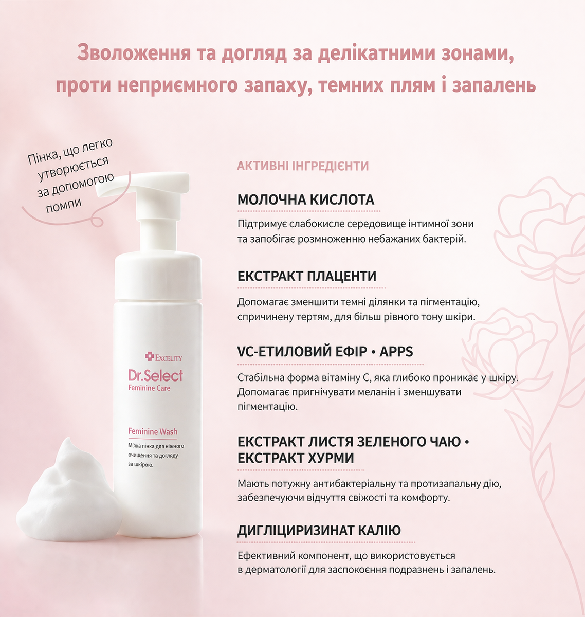 Dr.Select Мус для інтимної гігієни Feminine Wash (120 мл) - JapanTrading