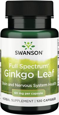 Swanson Гинкго Билоба Full-Spectrum Ginkgo Leaf