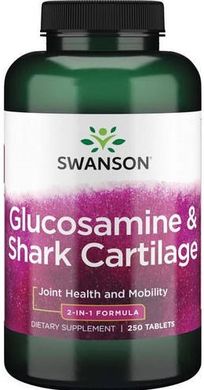 Swanson Глюкозамин сульфат и акулий хрящ