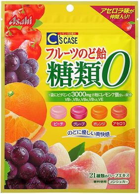 Asahi Леденцы 0 калорий Fruit Throat Candy Sugar Free (84 г) 508686 JapanTrading