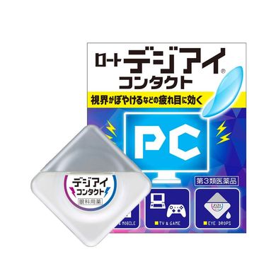 Rohto Капли для устранения сухости, дискомфорта глаз при ношении линз и работе за компьютером Digi-Eye Eye Drops Protection Light 165377 JapanTrading