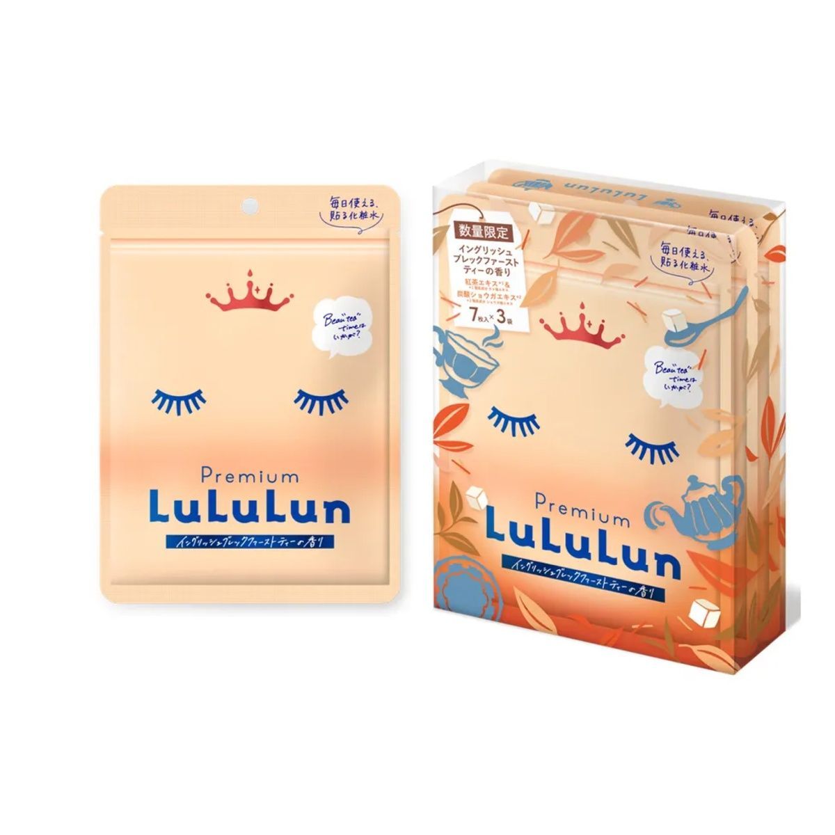 LuLuLun Японська тканинна маска для інтенсивного зволоження та відновлення Premium Tea Scent English Breakfast Tea (7 шт)