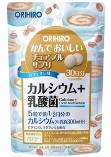 Orihiro Жувальний кальцій з лактобактеріями зі смаком кави з молоком 150 шт на 30 днів 256665 JapanTrading