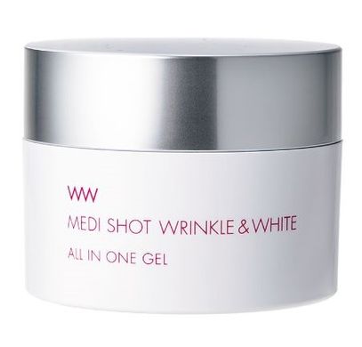 Meishoku Универсальный крем-гель для ухода за зрелой кожей 8в1 Medi Shot Wrinkle & White All In One Gel (75 г) 330056 JapanTrading