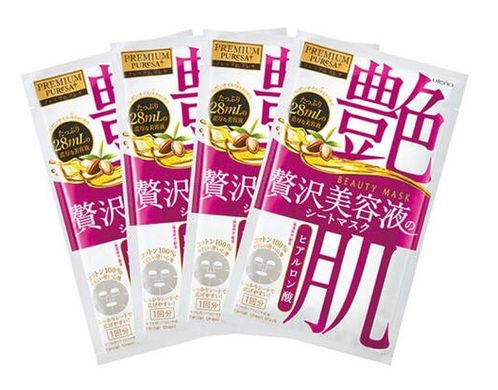 Utena Маска с гиалуроновой кислотой и аргановым маслом Premium Pursea Beauty Mask Hyal (4 шт) 299451 JapanTrading