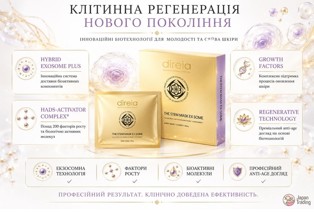 Direia Ревіталізуюча тканинна маска з екзосомами Direia The Stem Mask EX Some 1 шт - JapanTrading