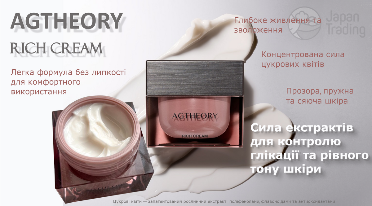 AXXZIA Омолоджуючий зволожуючий крем для обличчя AGTHEORY Rich Cream  - JapanTrading