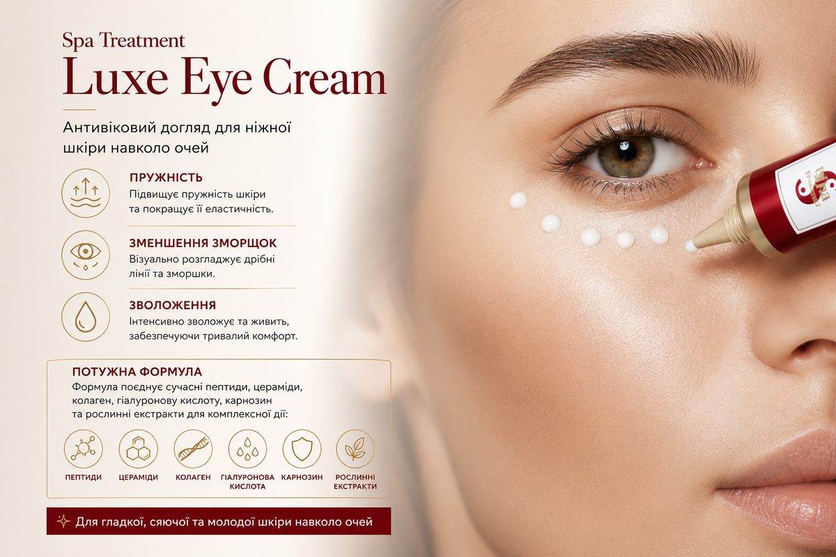 Spa Treatment Пептидний крем для зони навколо очей anti-age догляд Luxe Eye Cream 25 г - JapanTrading