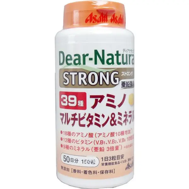 Asahi Dear-Natura Комплекс вітамінів, мінералів і амінокислот Strong 39 Amino Multivitamins&Minerals 150 шт на 50 днів 636808 JapanTrading