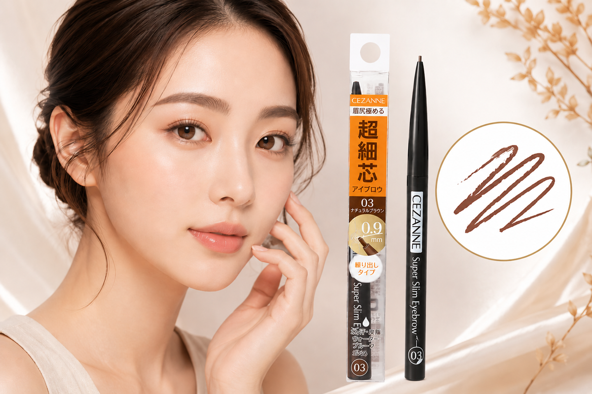 Cezanne Ультра тонкий карандаш для бровей Super Slim Eyebrow (натуральный коричневый, 03) - JapanTrading
