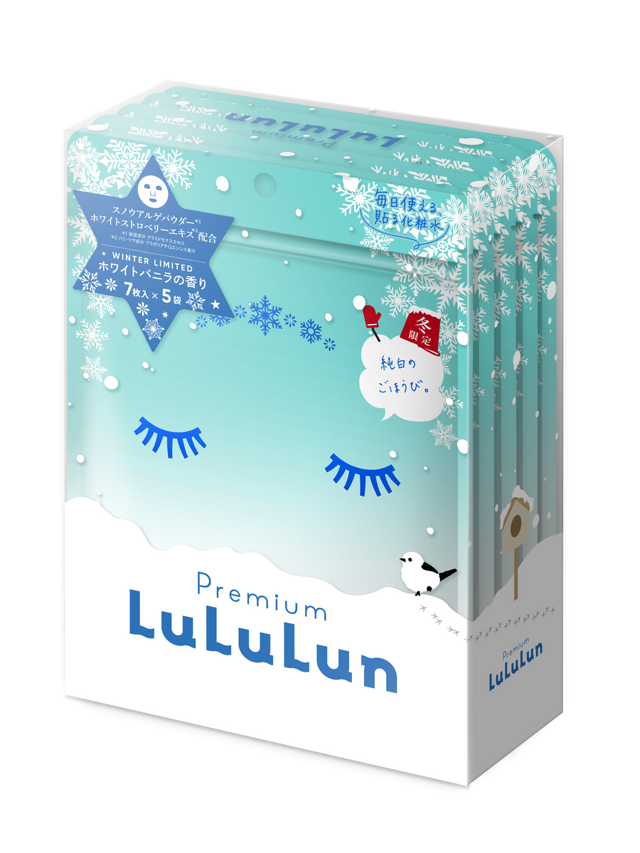 LuLuLun Маска премиум для сияния кожи Premium Snow White Vanilla (7 шт) - JapanTrading