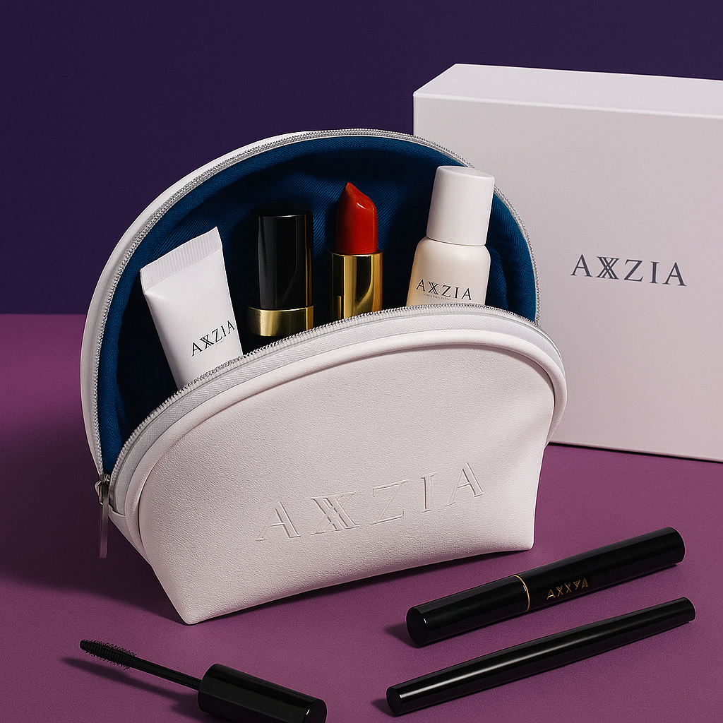メイク道具・化粧小物 Luxxe white/slim/renew/protect/soap set Купить Axxzia Косметичка, брендовая сумка - футляр White Pouch