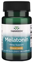 Swanson Мелатонін 3мг Melatonin 60шт на 60 днів 014982 JapanTrading
