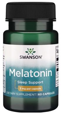 Swanson Мелатонин 3мг Melatonin 60шт на 60 дней 014982 JapanTrading