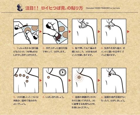 Nichiban Японский магнитный пластырь от боли в мышцах и суставах Roihi-Tsuboko (156шт) 007263 JapanTrading