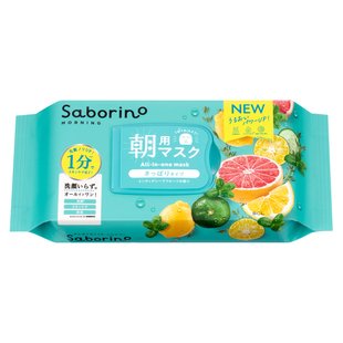 Saborino Ранкова маска 3 в 1, вмивання, догляд та зволоження за 60 секунд Morning Sheet Mask Alarm Sheet (32 шт) 190233 JapanTrading