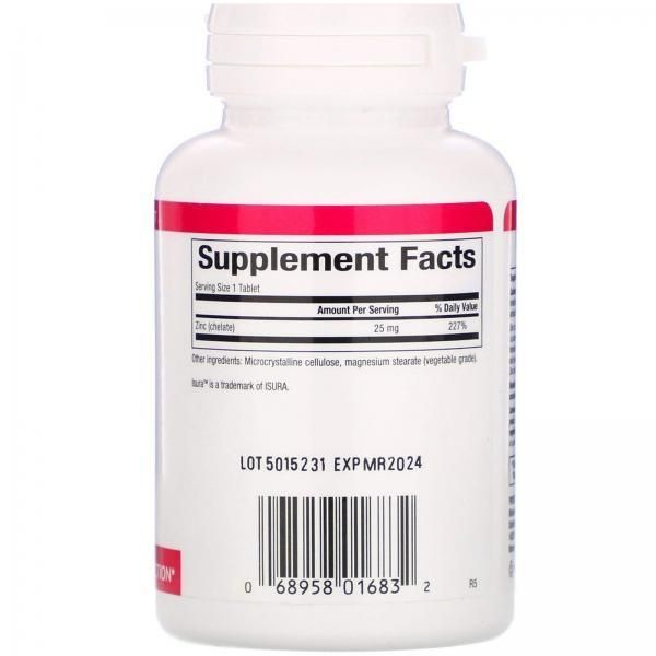 Natural Factors Цинк хелат 25 мг - Zinc Chelate 90 шт на 90 дней - JapanTrading