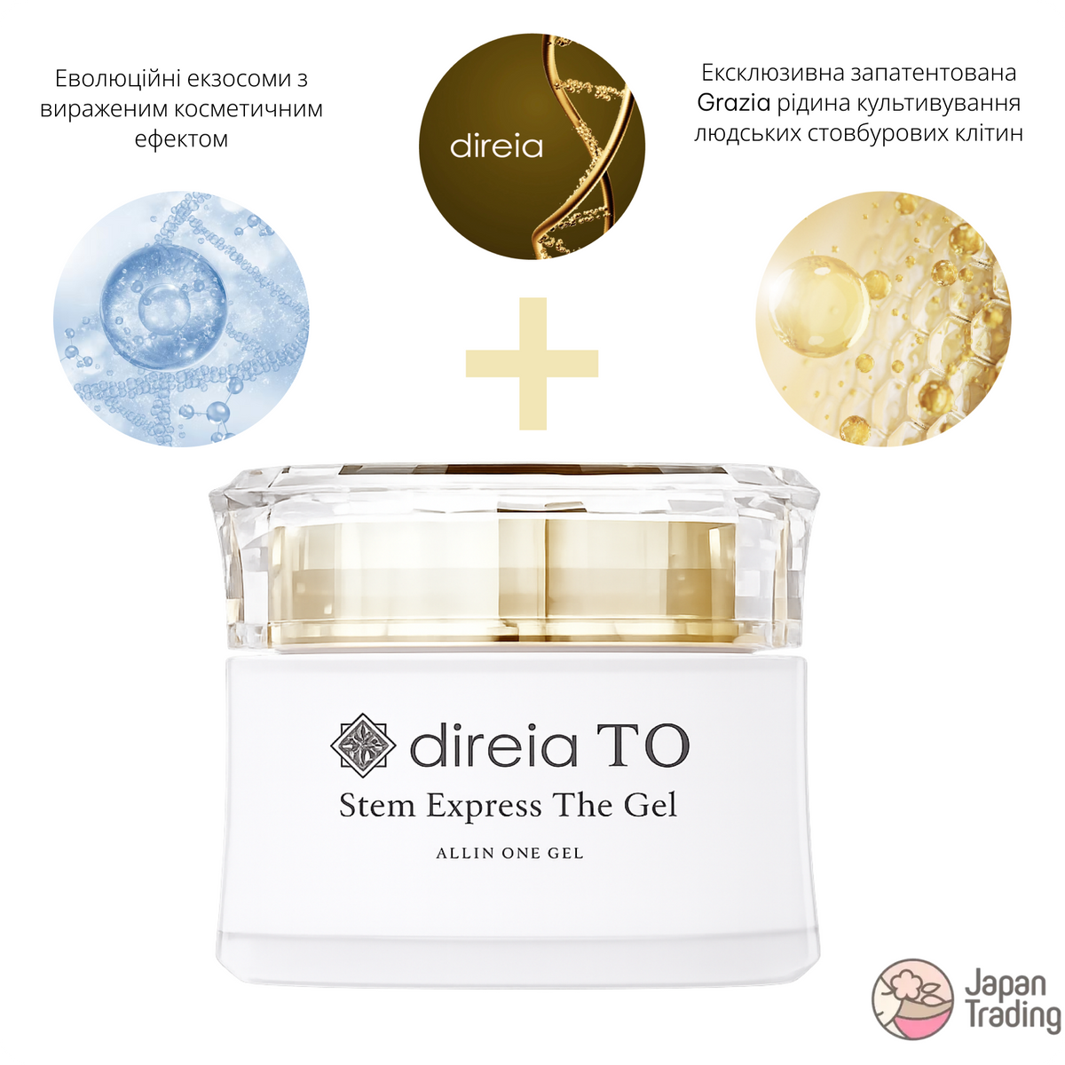 Direia Универсальный крем-гель все в одном со стволовыми клетками TO Stem Express The Gel (50 г) - JapanTrading