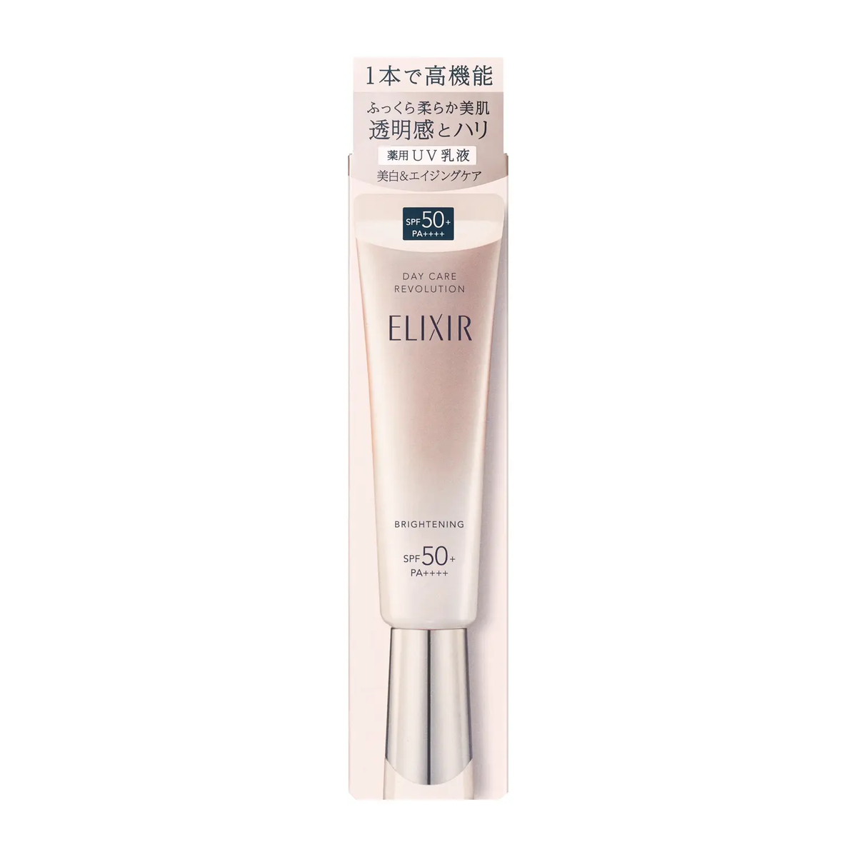 ELIXIR Солнцезащитная эмульсия для сияния SPF 50 PA++++ Daycare Revolution Brightening + ba Shiseido, 50 г - JapanTrading