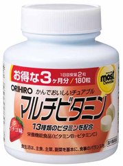 Orihiro Жевательные мультивитамины со вкусом клубники 180 шт на 90 дней
