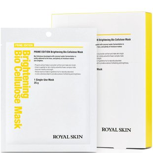 ROYAL SKIN Біо-целюлозна освітляюча маска для обличчя Prime Edition Brightening Bio Cellulose Mask (5 шт) 843275 JapanTrading