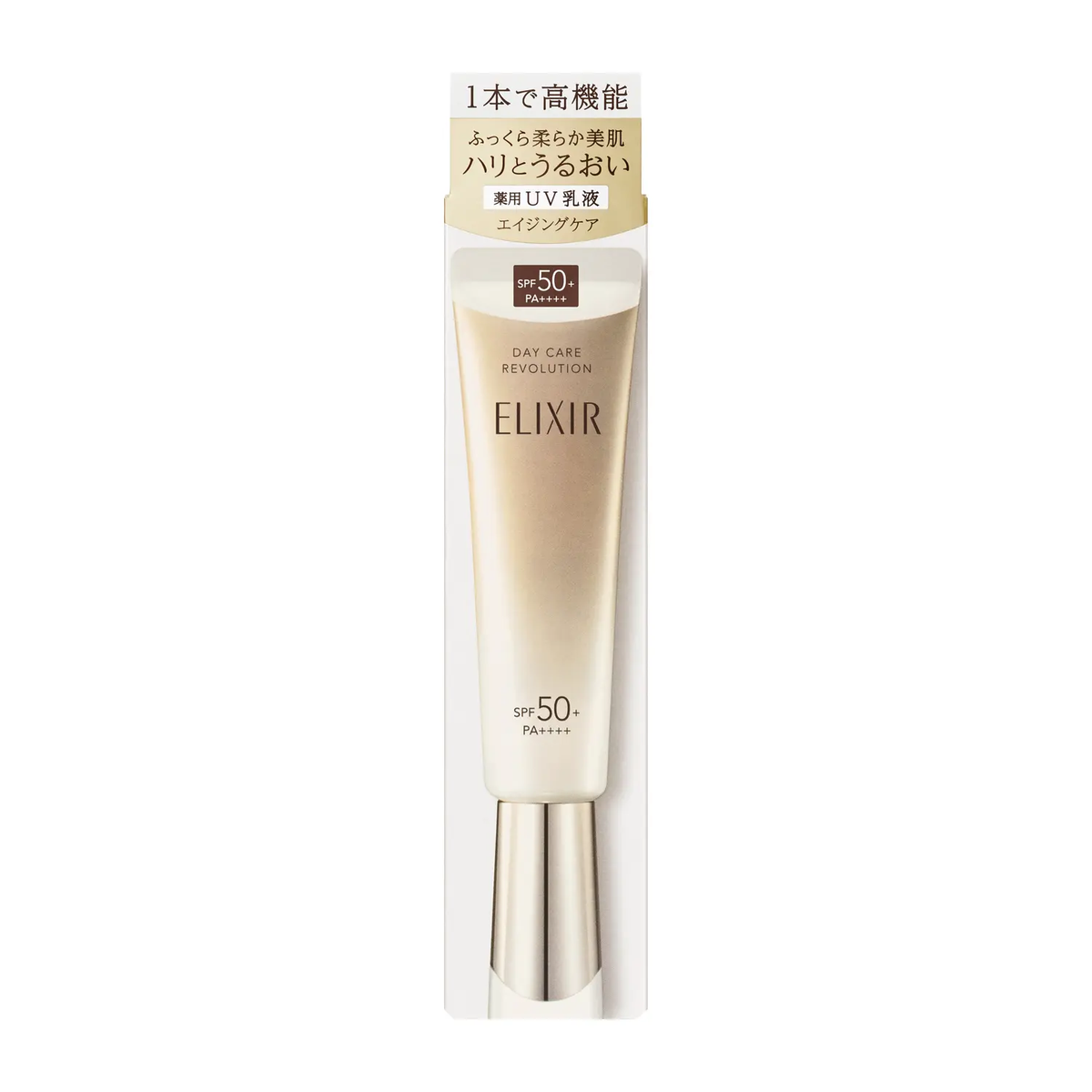 ELIXIR Лечебная солнцезащитная эмульсия SPF 50 + PA++++ Day Care Revolution + Ba Shiseido, 50 г - JapanTrading