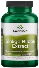Swanson Гинкго Билоба 60 мг Ginkgo Biloba Extract 240 шт на 120 дней