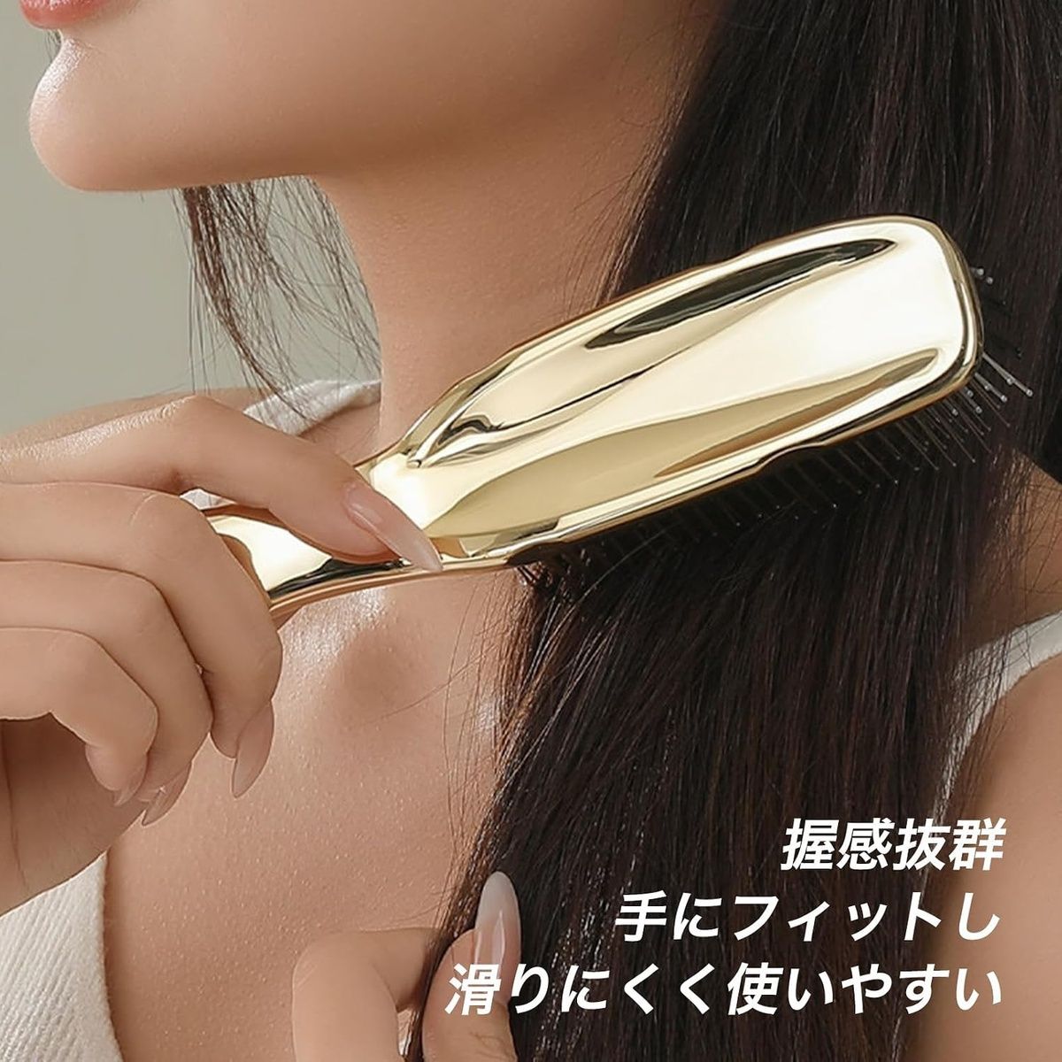 INTOPOP Масажна щітка для волосся та шкіри голови Hair Scalp Brush 2 in 1, Gold  - JapanTrading