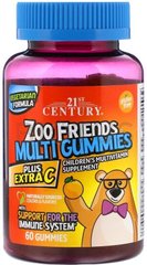 21st Century Мультивитамины для детей Zoo Friends Multi Gummies Plus Extra C 60 шт на 30 дней 276853 JapanTrading