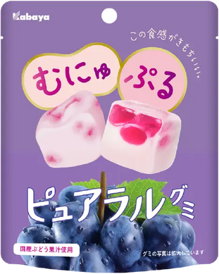 Kabaya Жувальний мармелад зі смаком зрілого винограду Pureral Gummy Grape (58 г) 269410 JapanTrading