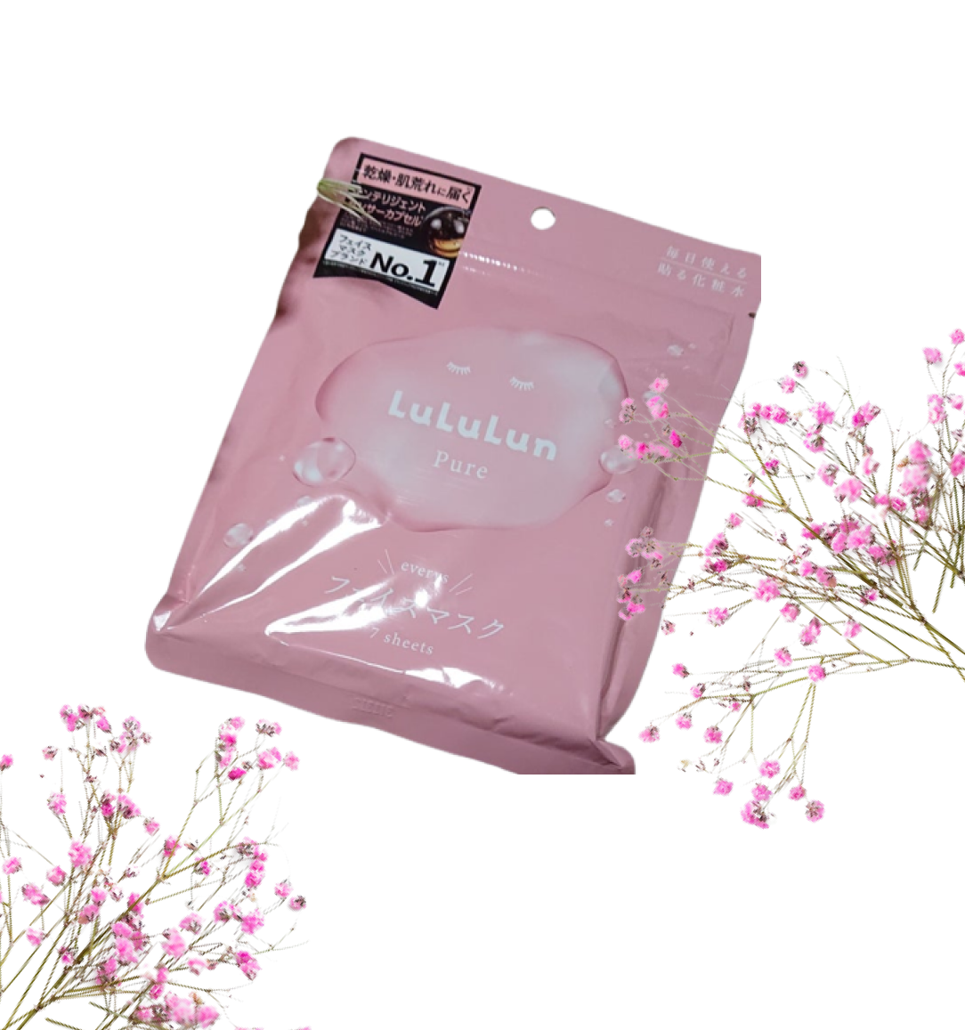 Lululun Зволожуюча маска, рожева Pure Beauty Face Mask, Balance Pink 8FS (7 шт.) - JapanTrading