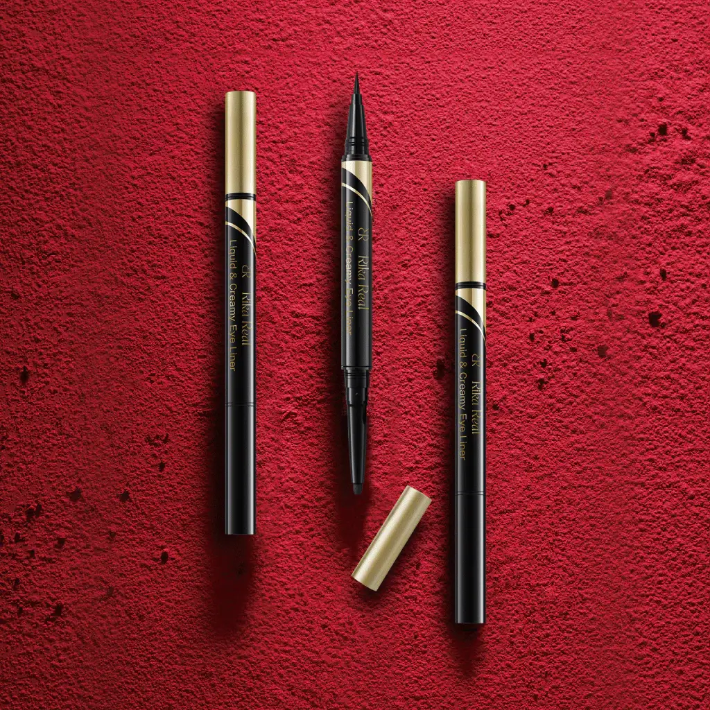 RECORESERUM Rika Real Подводка для глаз 2 в 1 &ndash; жидкая и кремовая Liquid&Creamy Eye Liner (Carbon Black) - JapanTrading