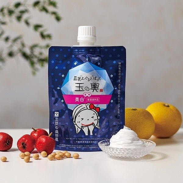 TAMANOKOSHI Омолоджувальна та відбілююча маска для обличчя Medicated Soy Milk Yogurt (150 г) - JapanTrading