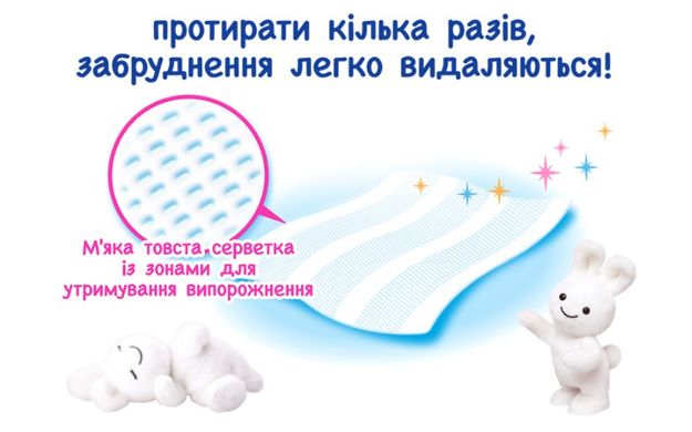 Merries Влажные салфетки для деликатной очистки кожи малыша Skincare Wipes Baby 54 шт 239976 JapanTrading