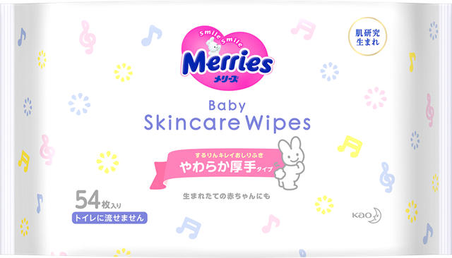 Merries Вологі серветки для делікатного очищення шкіри малюка Skincare Wipes Baby 54 шт 239976 JapanTrading