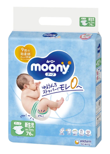 Moony Підгузники дитячі  Unicharm diapers NB 0-5 кг (76 шт) 137800 JapanTrading