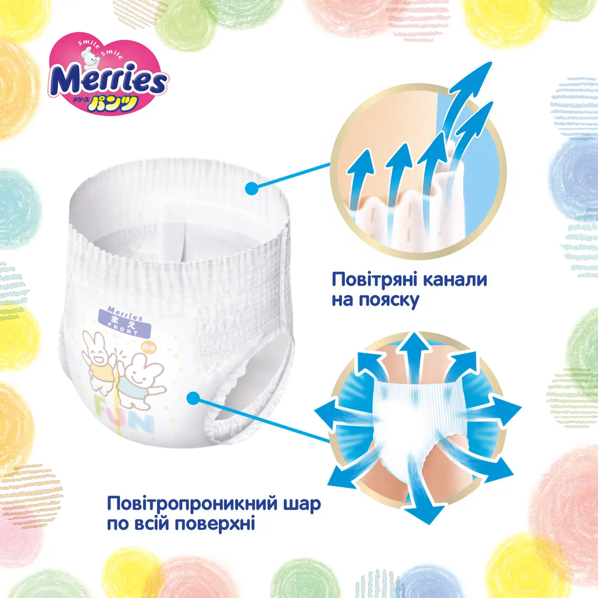 Merries Подгузники-трусики детские KAO  - JapanTrading