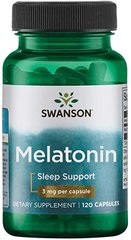 Swanson Мелатонін 3 мг Melatonin 120 шт на 120 днів 015026 JapanTrading