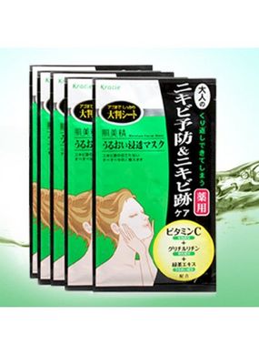 Kracie Маска для проблемной кожи с витамином С и чаем Hadabisei AD Acne (1 шт) 629920 JapanTrading