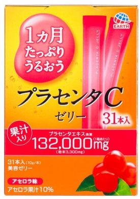 Earth Японская питьевая плацента в форме желе со вкусом ацеролы Placenta C Jelly Acerola 310г на 31 день 664518 JapanTrading