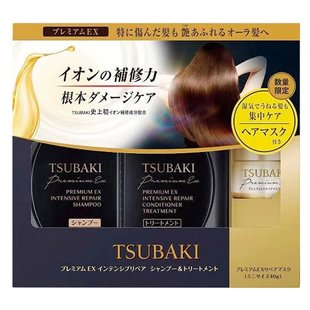 TSUBAKI Відновлюючий набір для волосся: шампунь, кондиціонер, маска Shiseido Premium EX Intensive Repair (490 мл*2, 40 г) 478207 JapanTrading