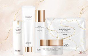Direia The Stem iP SOME Премиальный anti-age набор с экзосомами и стволовыми клетками для регенерации и омоложения кожи (лосьон, сыворотка, крем, маска, гель для умывания) - JapanTrading