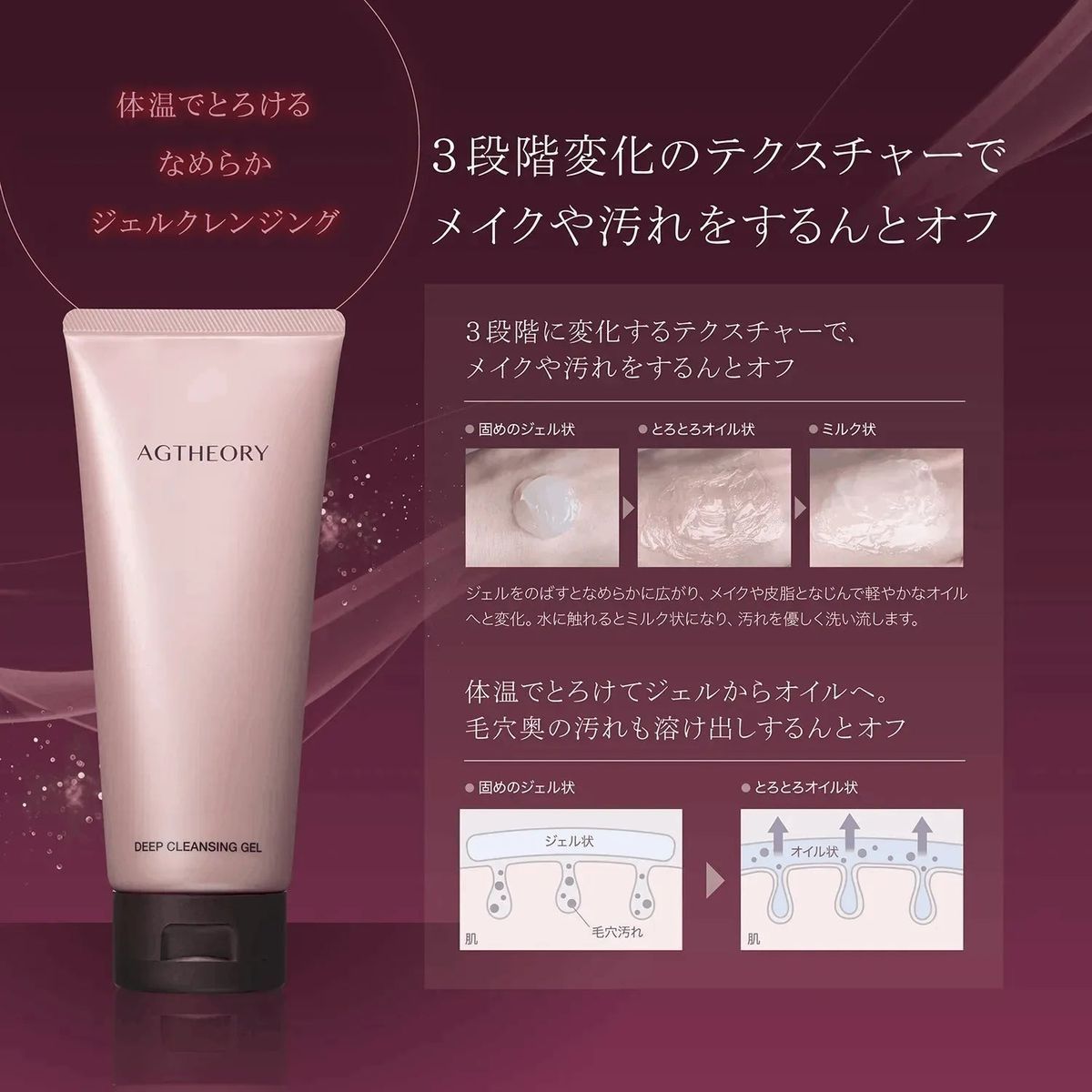 AXXZIA Гель для глубокой очистки кожи лица AGTHEORY DEEP CLEANSING GEL, 120 г - JapanTrading