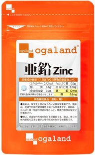 Ogaland Мінеральний комплекс із цинком Zink 30 шт на 30 днів S00010 JapanTrading