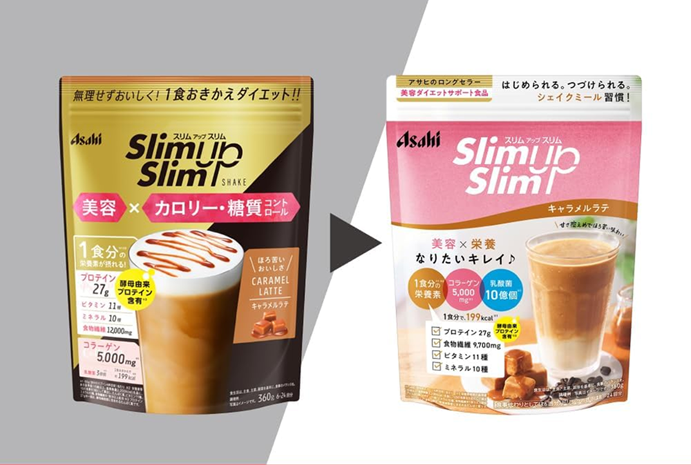 Asahi Slim Up Дієтичний коктель зі смаком солодко-гіркої карамелі латте (360 г) - JapanTrading