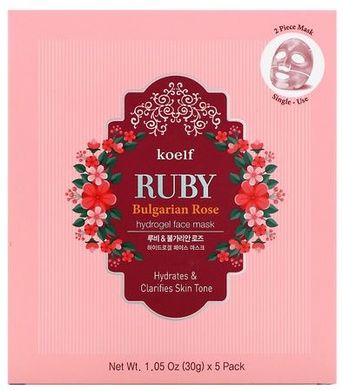 KOELF Гідрогелева маска для обличчя з рубіном Ruby & Bulgarian Rose Hydro Gel Mask (5 шт) 802575 JapanTrading
