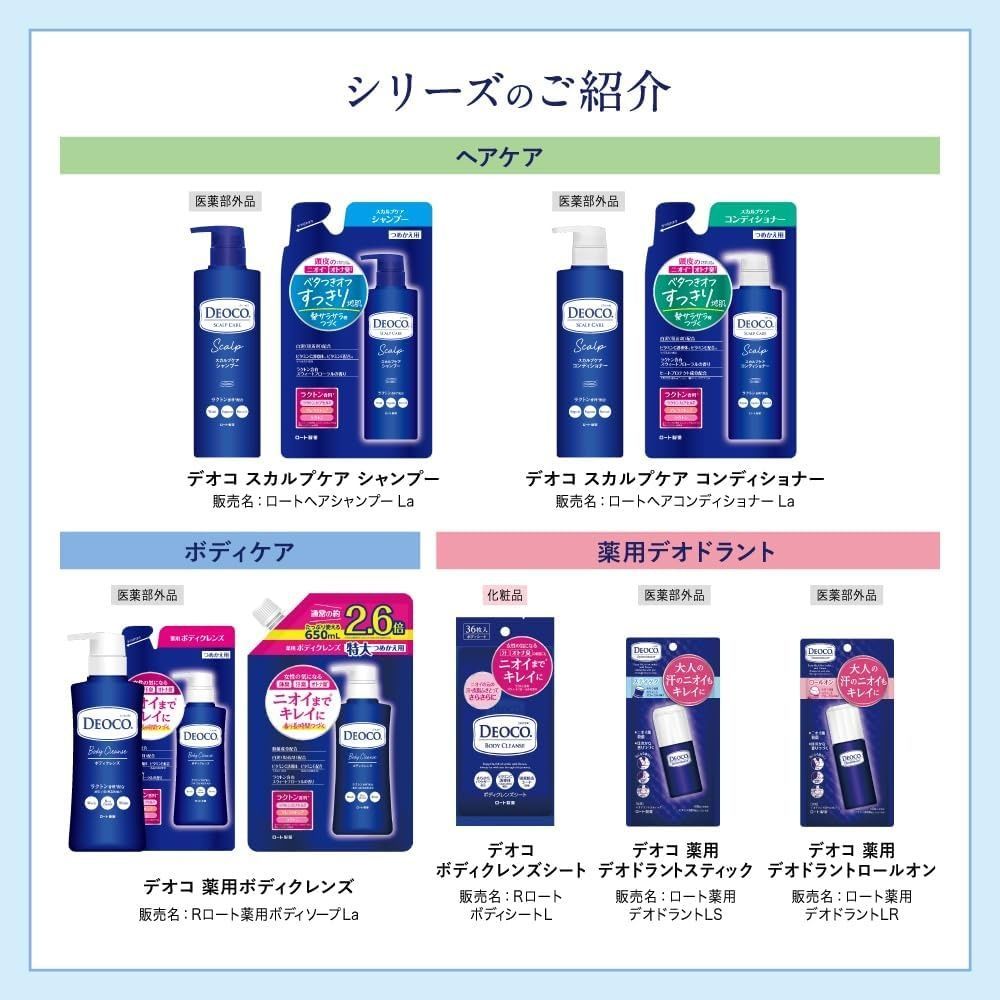 Deoco Омолоджуючий шампунь для зміцнення та зростання волосся Rohto Scalp Care Shampoo - JapanTrading