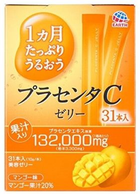 Earth Японська питна плацента у формі желе зі смаком манго Placenta C Jelly Mango 310 г на 31 день 661210 JapanTrading