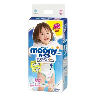 Moony Підгузники-трусики для дівчаток Unicharm Girl L 9-14 кг (44 шт) 206438 JapanTrading