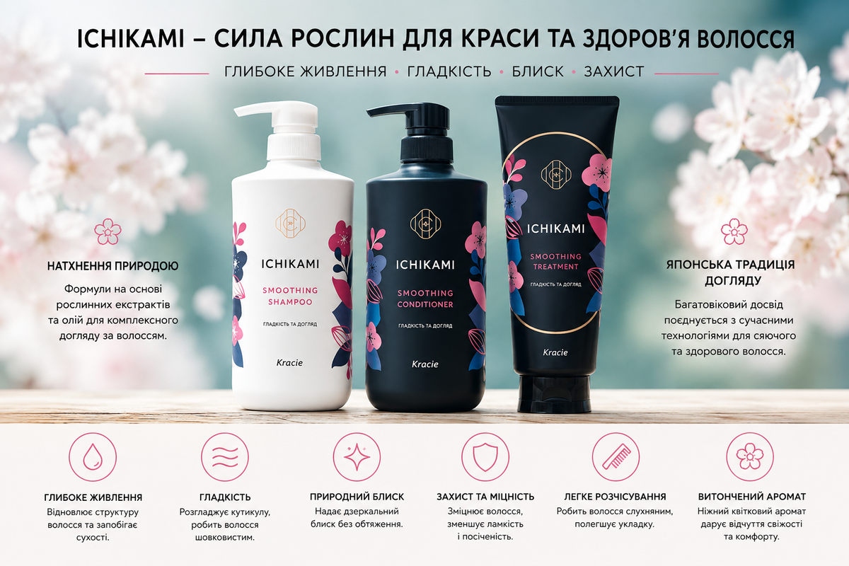 Кracie Відновлююча маска для сухого та ламкого волосся Ichikami Smooth Care Hair Treatment 140 г - JapanTrading